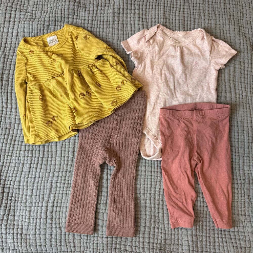 Bundle Lot Baby Girl Clothes Gap Carters 0-3 Months Leggings Peplum Top Bodysuit